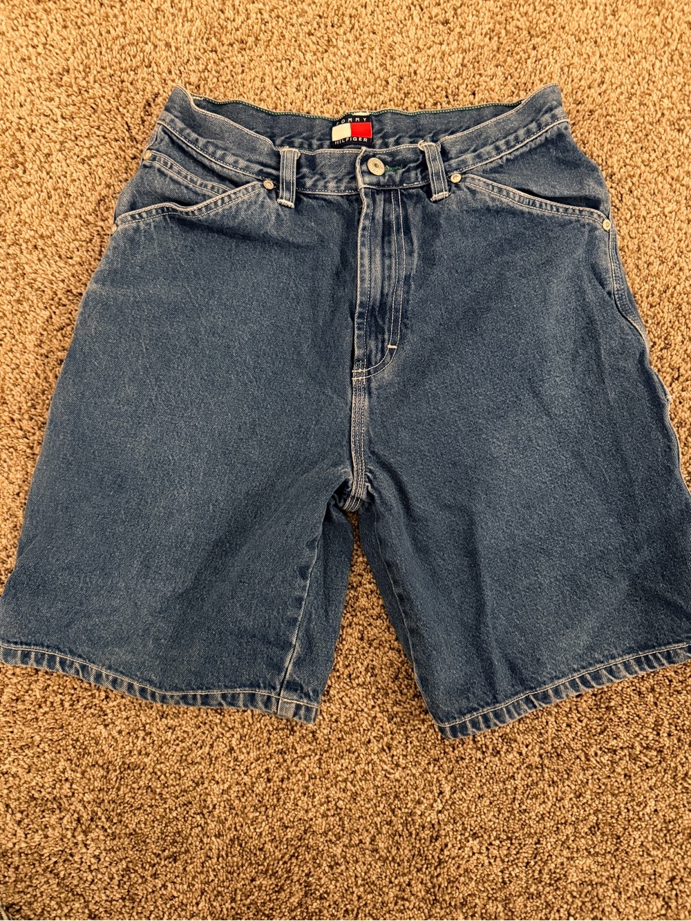Vintage 90’s Tommy Hilfiger Youth Blue Denim Shorts Size 16